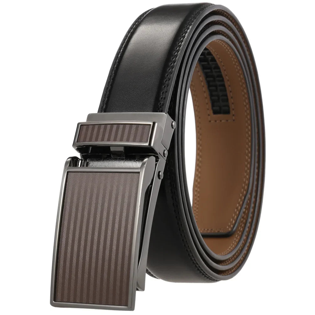 HKM-282067 Luxury Automatic Leather Belt with Belt Buckles for Men - Model Ly33-30016