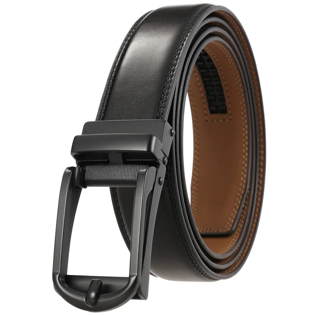 HKM-282067 Luxury Automatic Leather Belt with Belt Buckles for Men - Model Ly33-30016