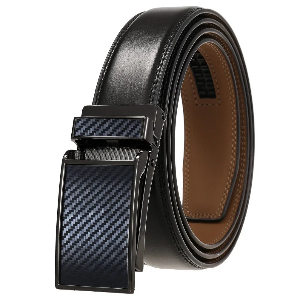 HKM-282067 Luxury Automatic Leather Belt with Belt Buckles for Men - Model Ly33-30016