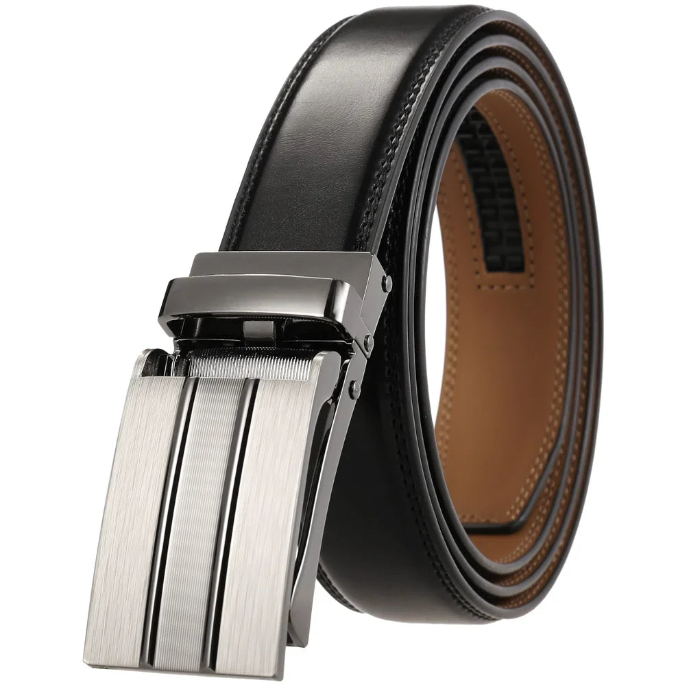 HKM-282067 Luxury Automatic Leather Belt with Belt Buckles for Men - Model Ly33-30016
