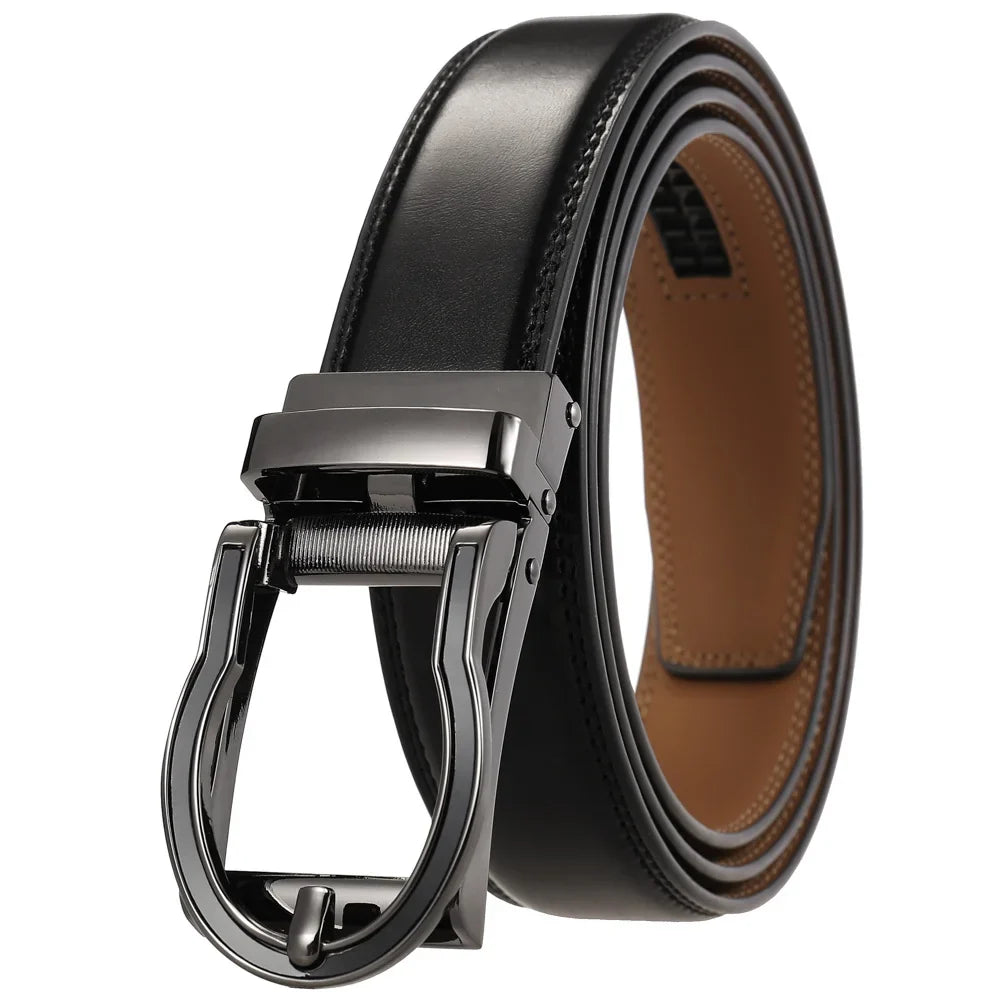 HKM-282067 Luxury Automatic Leather Belt with Belt Buckles for Men - Model Ly33-30016