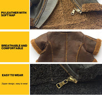 HKM-406739 Punk Style Leather Sweater for Dogs in Black, Brown, and Coffee - Autumn and Winter Apparel for All Sizes