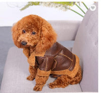 HKM-406739 Punk Style Leather Sweater for Dogs in Black, Brown, and Coffee - Autumn and Winter Apparel for All Sizes