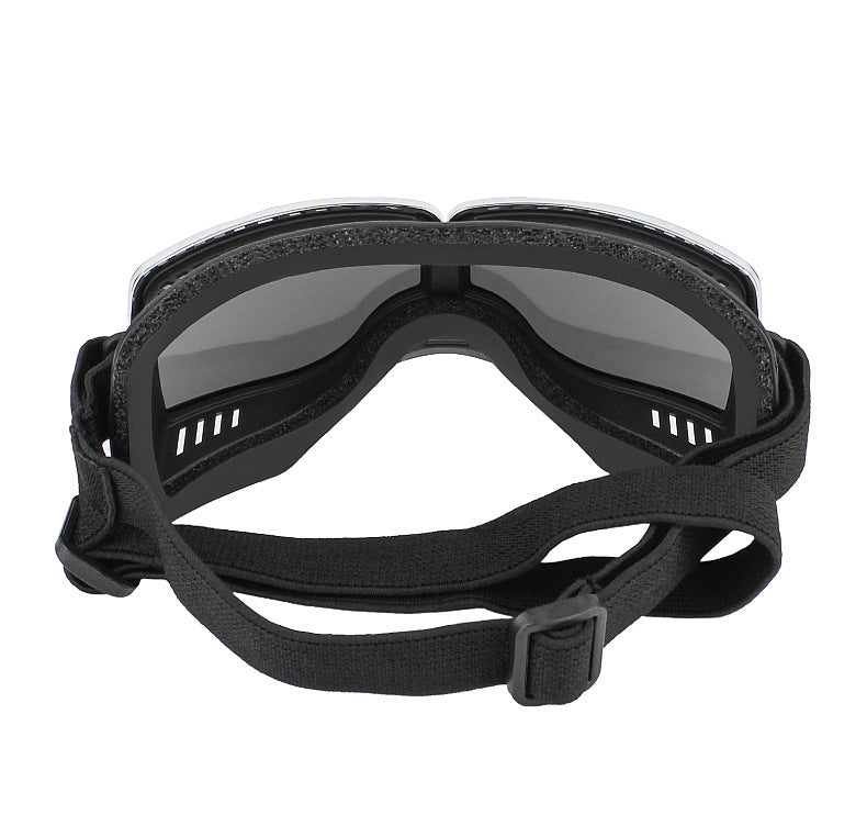HKM-393363 Windproof Sunscreen Goggles for Dogs - Black with Silver Lens, British Style