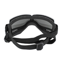 HKM-393363 Windproof Sunscreen Goggles for Dogs - Black with Silver Lens, British Style