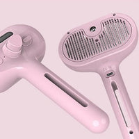 HKM-210963 Self-Cleaning Pet Grooming Brush with Misting Function for Dogs and Cats - Dematting Tool and Hair Remover