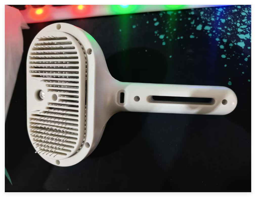 HKM-210963 Self-Cleaning Pet Grooming Brush with Misting Function for Dogs and Cats - Dematting Tool and Hair Remover