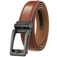 HKM-265107 Automatic Buckle Leather Belt for Men with Durable Design and Adjustable Fit