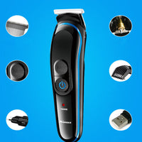 HKM-562515 Rechargeable Multi-Function Hair Clipper with Stainless Steel Blade - Model MS-5010, Black and Blue