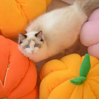 HKM-383955 Cozy Semi-Enclosed Cat Sleeping Bag Pumpkin Nest for Deep Winter Comfort - Available in Two Sizes