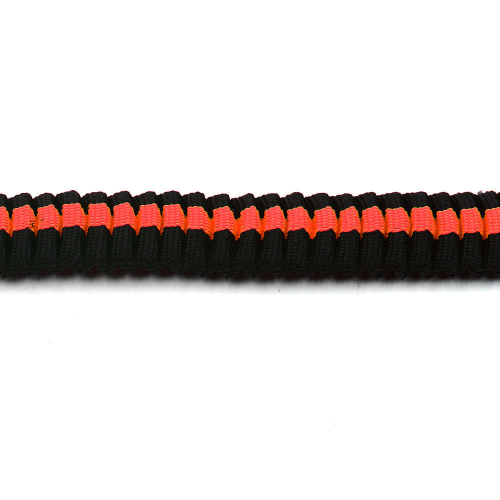 HKM-083155 Reflective Nylon Pet Traction Set in Orange - Adjustable Length 125-210cm & Waist 78-110cm