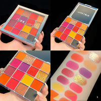 HKM-825171 Colorful Starry Sky 16-Color Matte Eyeshadow Palette with Red Shades