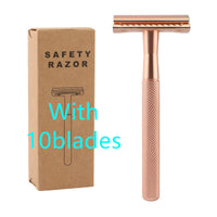 HKM-528595 Durable Manual Shaver with 10 Double-Sided Blades, Zinc Alloy Cutter Head and Copper Handle