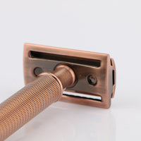 HKM-528595 Durable Manual Shaver with 10 Double-Sided Blades, Zinc Alloy Cutter Head and Copper Handle