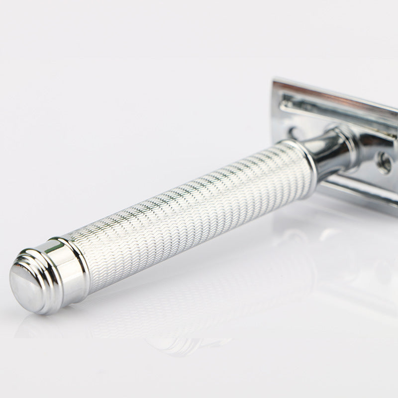 HKM-528595 Durable Manual Shaver with 10 Double-Sided Blades, Zinc Alloy Cutter Head and Copper Handle