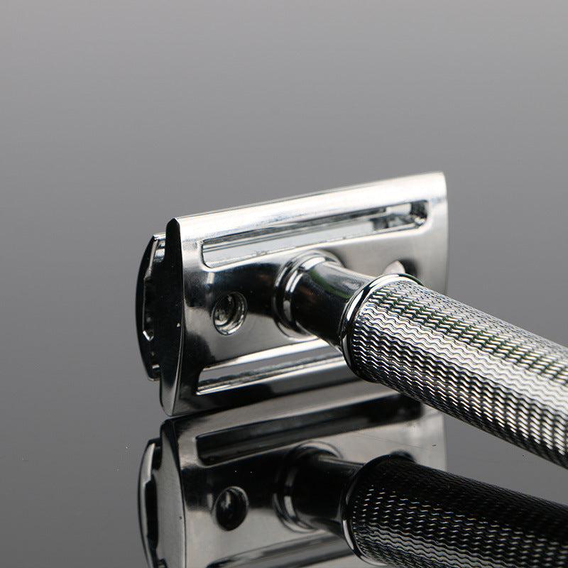 HKM-528595 Durable Manual Shaver with 10 Double-Sided Blades, Zinc Alloy Cutter Head and Copper Handle