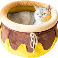 HKM-743251 Cozy Cat Nest in Honey Pot Shape – Soft and Warm Bed for Small Pets