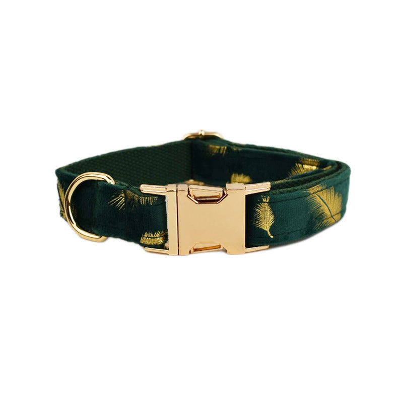 HKM-983699 Soft Fabric Velvet Dog Collar with Accessories for XS to XL Sizes