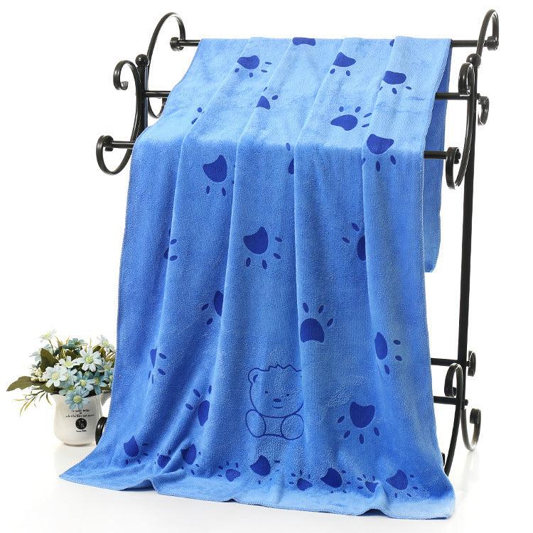 JMT-970250 Soft Absorbent Cartoon Print Bath Towel - Bear Design, 70x140cm