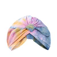 HKM-846739 Tie-Dyed Ethnic Style Turban Hat in Vibrant Colors for Women