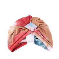 HKM-846739 Tie-Dyed Ethnic Style Turban Hat in Vibrant Colors for Women