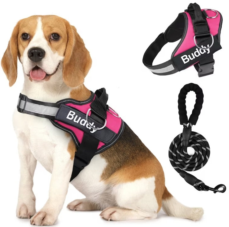 HKM-081171 Couple's Dog Chest Strap and Lead Rope Set in Durable Polyester
