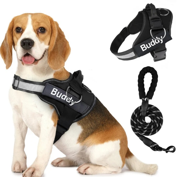 HKM-081171 Couple's Dog Chest Strap and Lead Rope Set in Durable Polyester