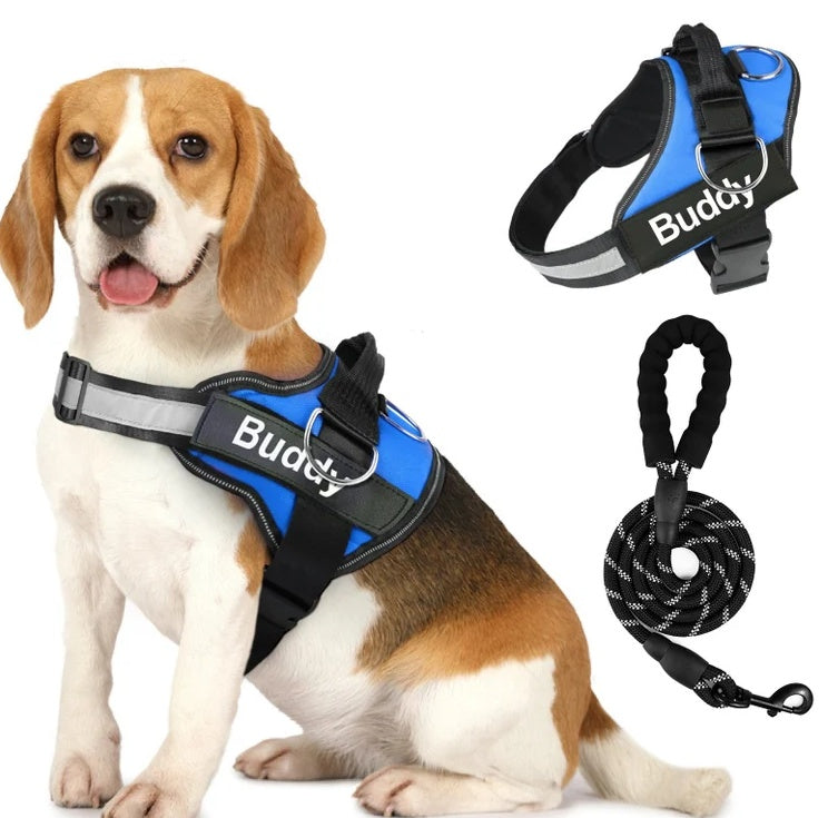 HKM-081171 Couple's Dog Chest Strap and Lead Rope Set in Durable Polyester