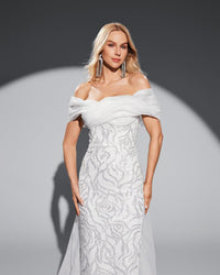 HKM-808339 Classic White Elegant Women's Dress, Style EZ25070