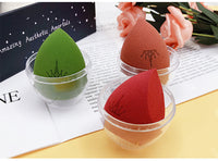HKM-274515 Starry Sky Makeup Sponge Set with Stand - Blue & Yellow Beauty Eggs for Flawless Application