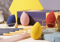 HKM-274515 Starry Sky Makeup Sponge Set with Stand - Blue & Yellow Beauty Eggs for Flawless Application