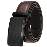 HKM-918163 Men's Leather Automatic Buckle Belt with Alloy Detail - Model LY36-24872-1