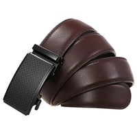 HKM-918163 Men's Leather Automatic Buckle Belt with Alloy Detail - Model LY36-24872-1