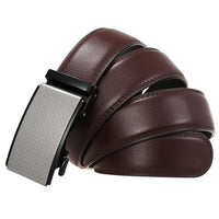HKM-918163 Men's Leather Automatic Buckle Belt with Alloy Detail - Model LY36-24872-1