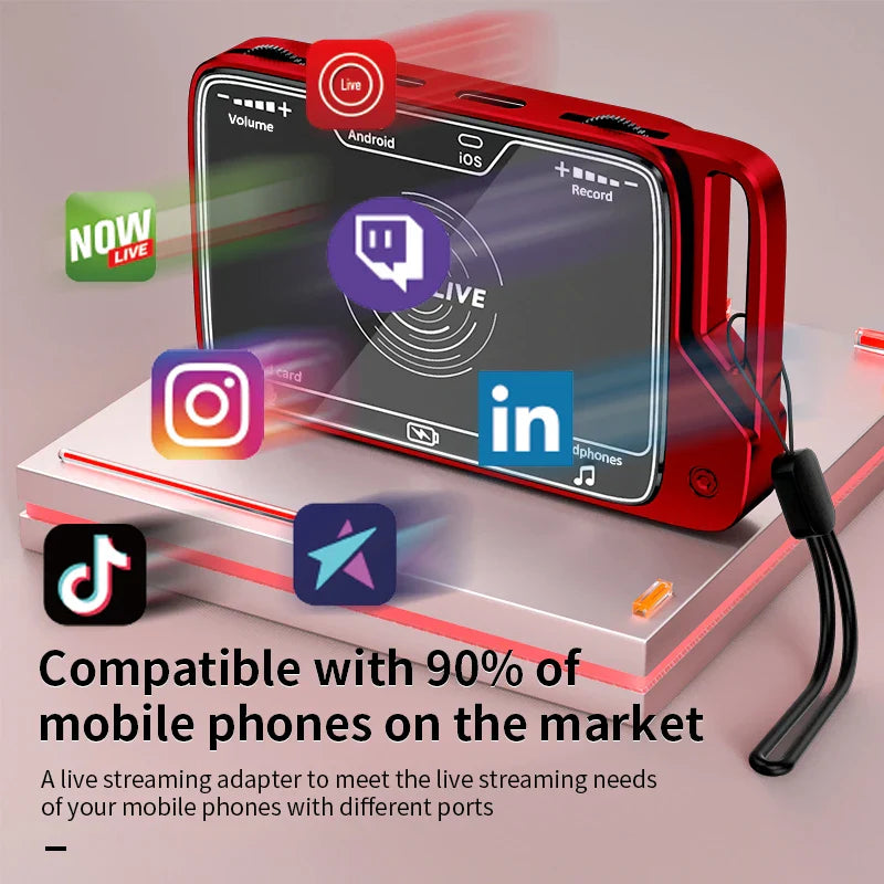 KTX-260691 2-in-1 Stereo Live Sound Card Converter for Mobile Devices with Charging and Microphone Streaming Adapter