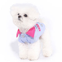 HKM-698195 Summer Clothing for Small Dogs with Traction Rope and Ring - Casual Vest in Blue and Purple, Multiple Sizes Available