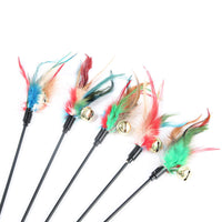 HKM-323219 Colorful Cat Teaser Stick - 65CM Long Plastic Bite Toy for Playful Cats