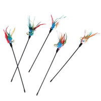 HKM-323219 Colorful Cat Teaser Stick - 65CM Long Plastic Bite Toy for Playful Cats