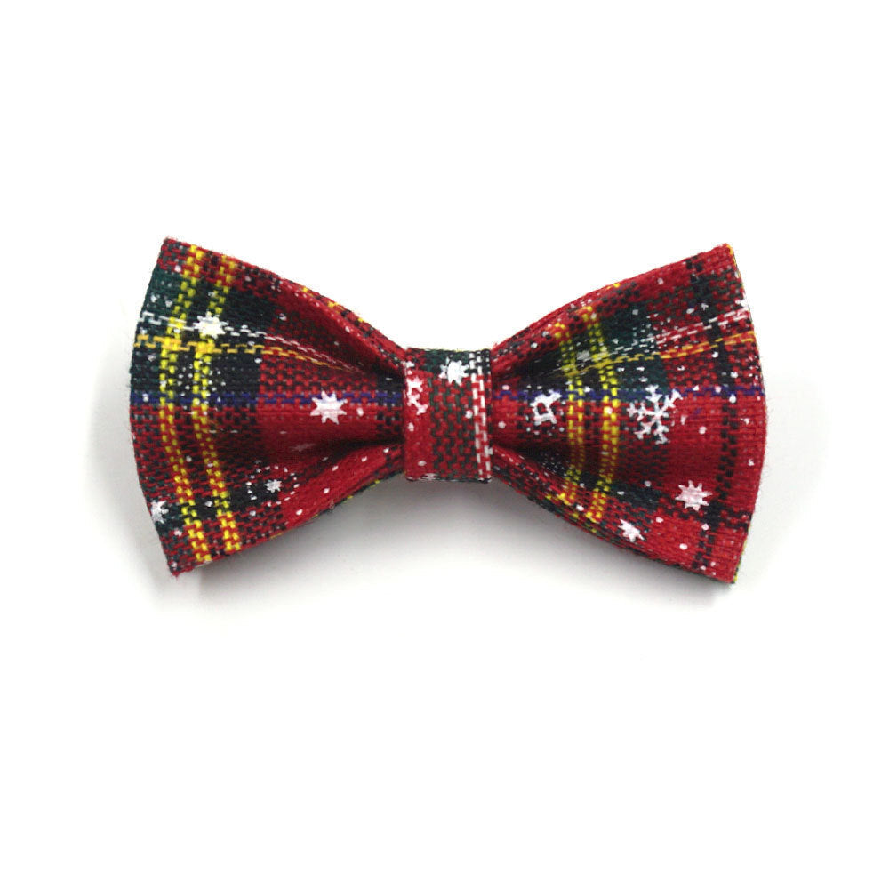 HKM-800915 Red Christmas Pet Collar and Leash Set with Bowknot and Chest Harness, Includes Waste Bag