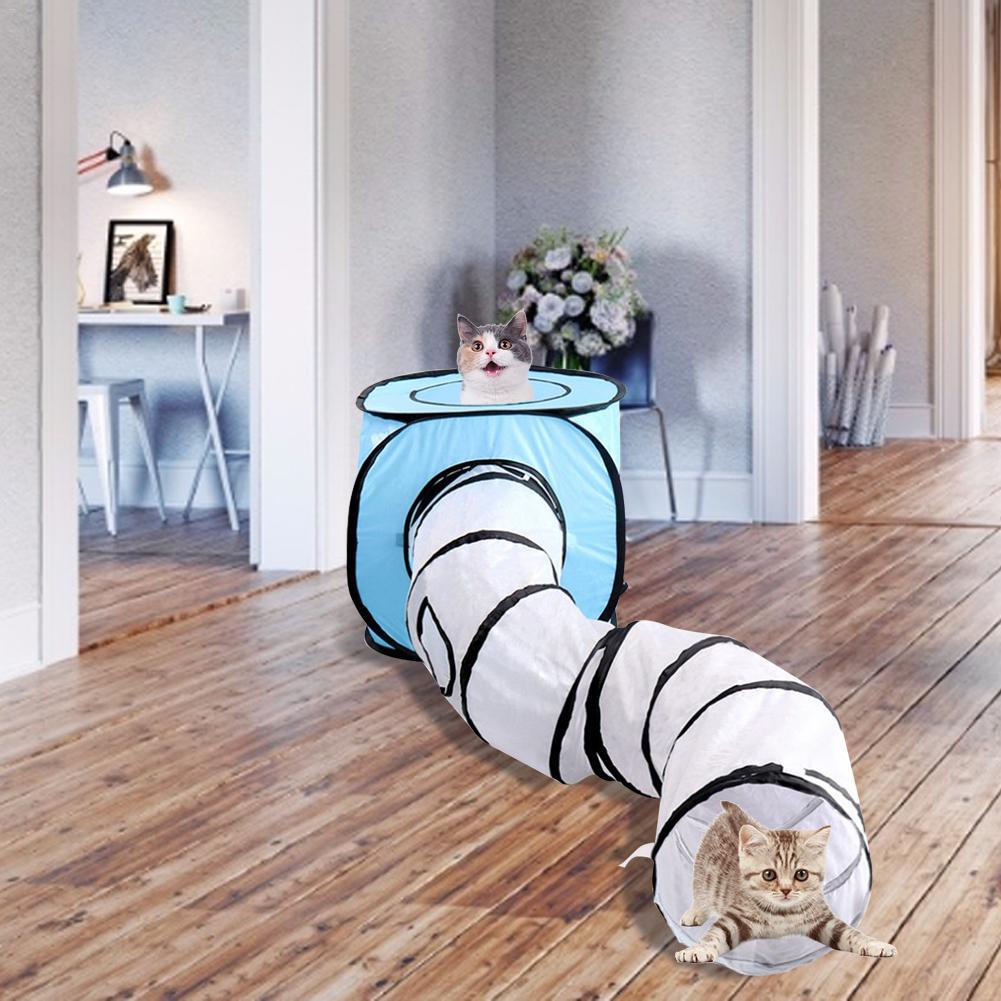 HKM-515347 S-Shaped Foldable Cat Tunnel Toy for Interactive Play and Exploration