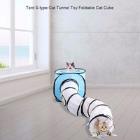 HKM-515347 S-Shaped Foldable Cat Tunnel Toy for Interactive Play and Exploration