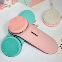 HKM-411539 Silicone Electric Face Cleaner with Rechargeable Battery and Vibrating Function