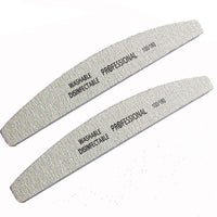 HKM-033043 5Pcs Nail Files 100/180 Grit Grey Frosted Sanding Buffers for Manicure and Pedicure