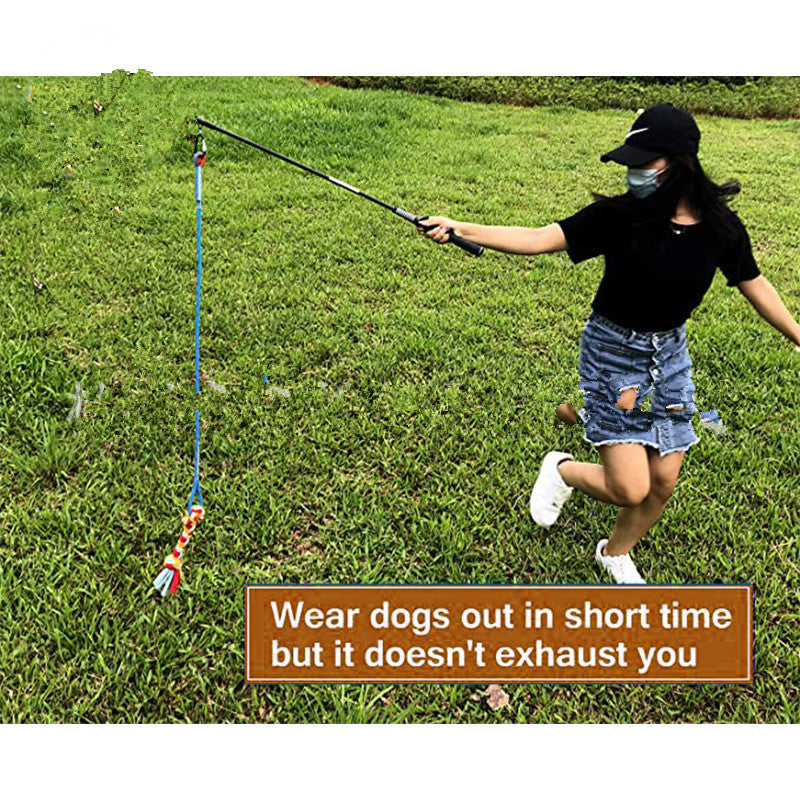JMT-973450 Interactive Cotton Rope Toy for Dogs - Training & Play Teaser Rod