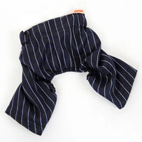 HKM-559891 Stylish Thin Black Imitation Silk Suit Dress for Small Dogs in Striped Design