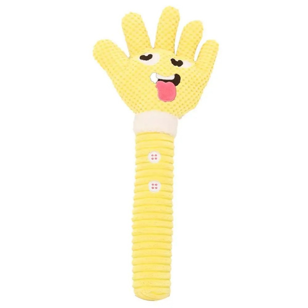 HKM-042131 Palm-Shaped Squeaky Plush Dog Teething Toy - Bite Resistant Chewable Pet Supply