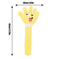 HKM-042131 Palm-Shaped Squeaky Plush Dog Teething Toy - Bite Resistant Chewable Pet Supply