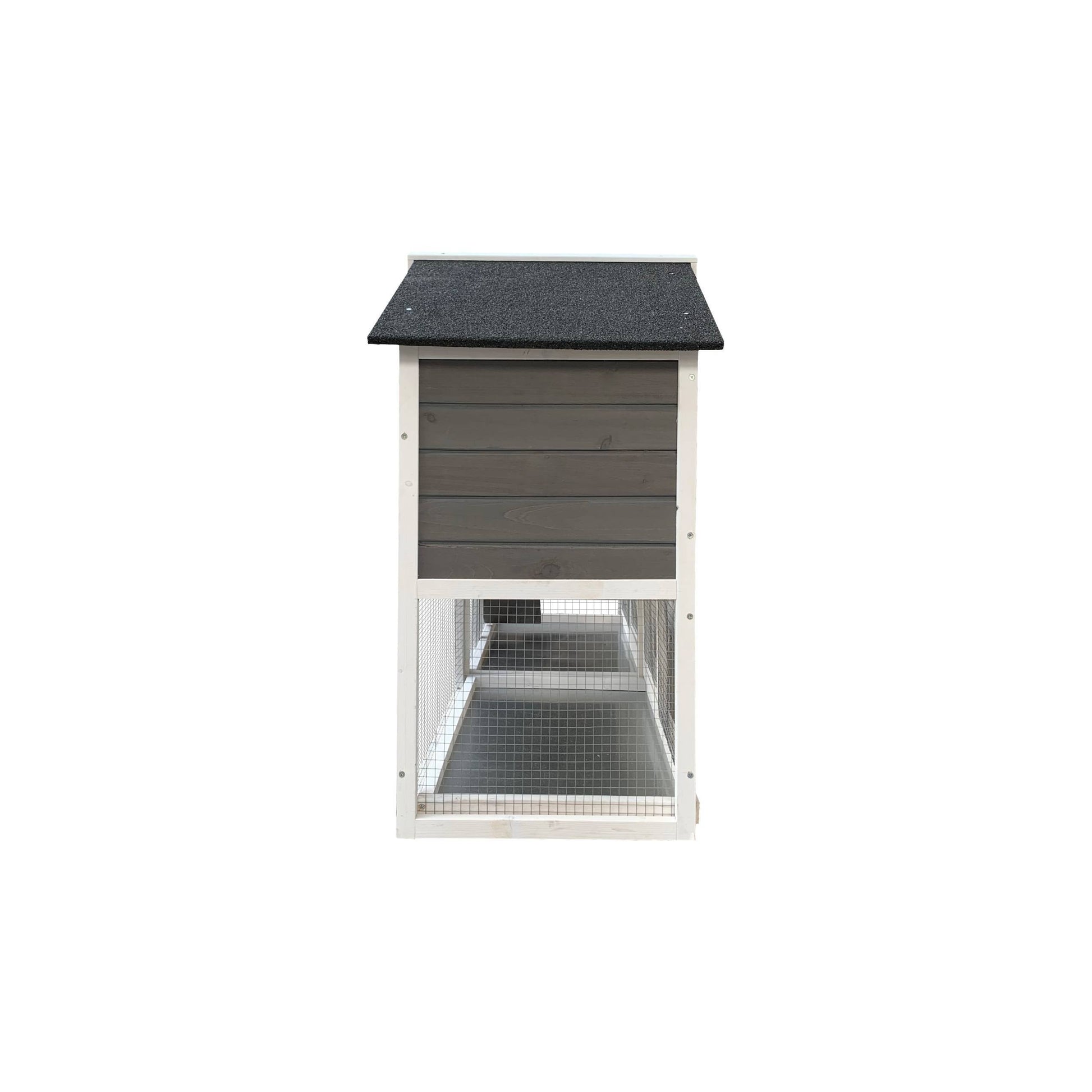 HKM-514195 Removable Tray Ramp Wooden Outdoor Rabbit Hutch with Running Cage for Small Pets
