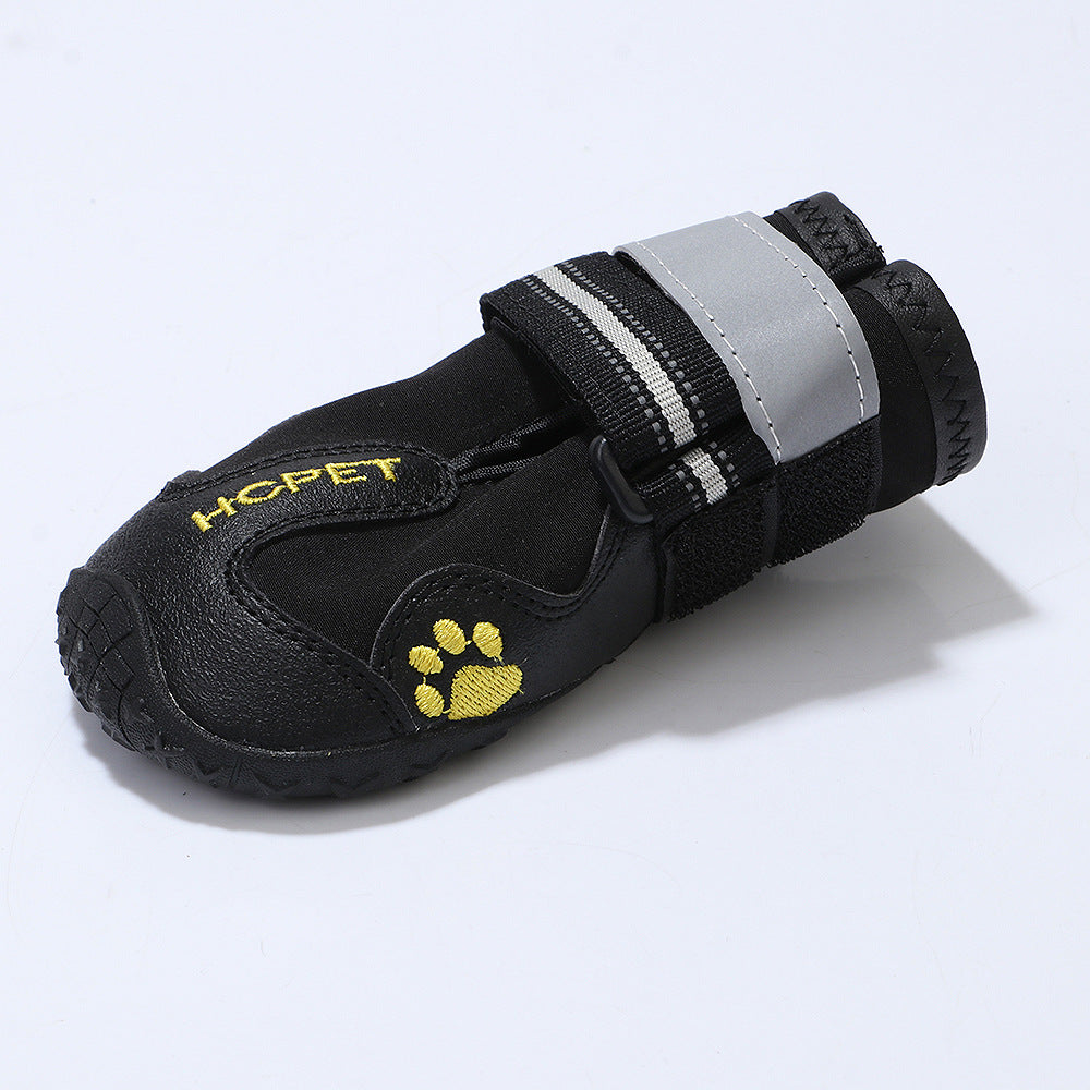HKM-936147 Waterproof Pet Dog Shoes - Cloth with Non-Slip Sole, Available in Black and Red, Sizes 2# to 8#
