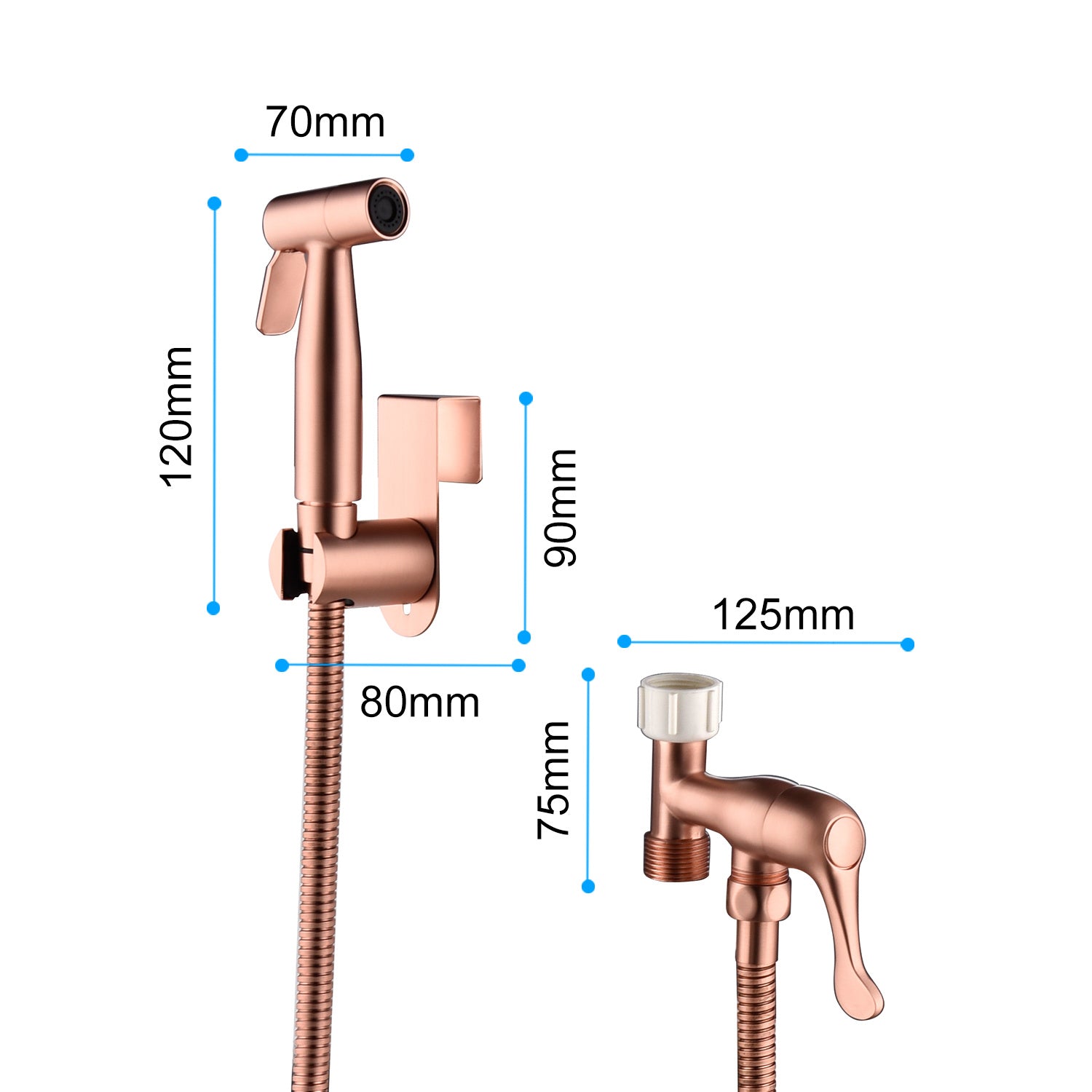 HKM-908307 Handheld Toilet Spray Bidet with Stainless Steel Hose for Easy Cleaning and Pet Bathing